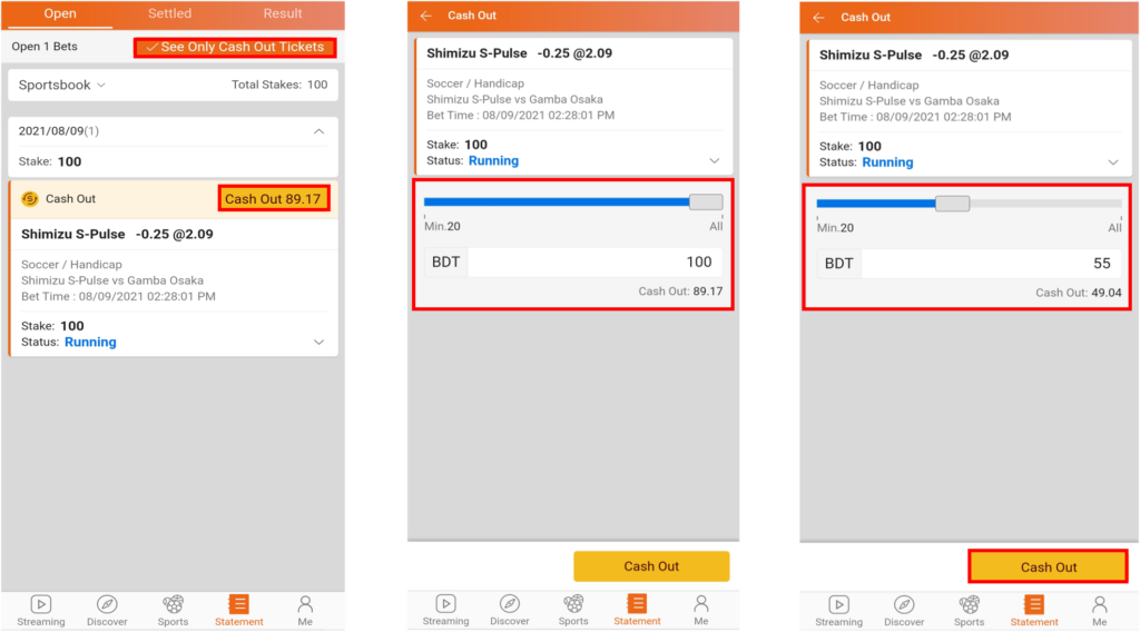 Early Bet Settlement Feature